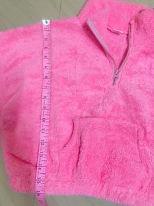 Pink Fuzzy Cropped Pullover