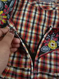 Red &amp; White Checkered winter nighty