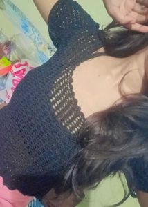 Chic Black Crochet Top