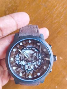 Montblanc Brown Leather Strap Watch