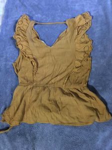 Flowy Mustard Yellow Ruffled Top