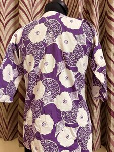 Purple Floral Print Kurta