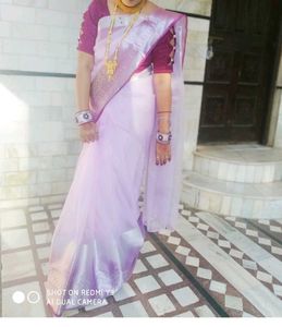 Elegant Lavender Saree with blouse