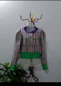 Chic Houndstooth Knit Cardigan