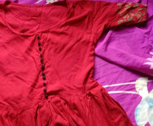 Red  Dress For Women / Knee Length