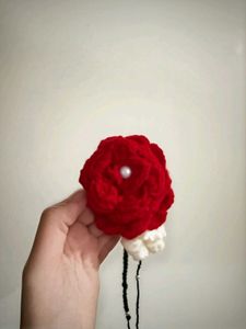 Handmade Crochet Rose Hair gajra