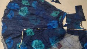 Blue floral lehnga