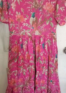 feeding Floral Bird Print Dress