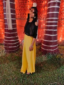Black And Yellow Long Dress