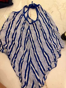Blue & White Striped Halter Top