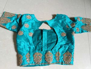 Stunning Teal &amp; Orange Embroidered Lehenga Choli