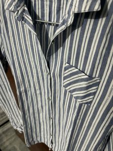 Classic Blue &amp; White Striped Button-Up Shirt
