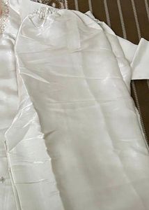 Elegant White Kurta Set with Orange Dupatta