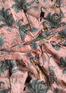 Pink Tropical Print Pajama Set
