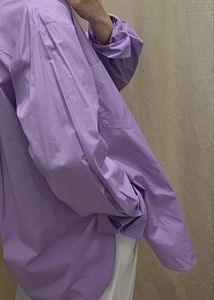 Purple Oversized Button-Up Shirt