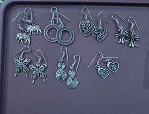 COMBO OF GERMAN SILVER CUTE EARRINGS