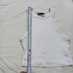 White 🤎Ribbed Crop Tank Top