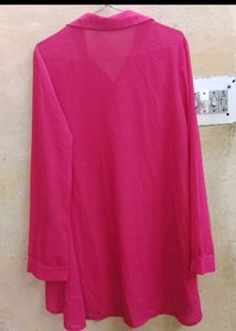 See Through High-Low Pink Shirt
