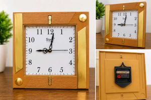 Stylish Wooden Colour Analog Desk Clock