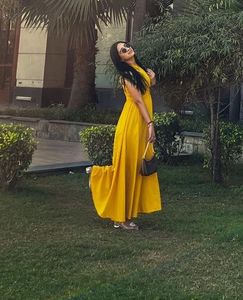 Elegant Yellow Maxi Dress