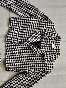 Houndstooth Blazer &amp; Skirt Set
