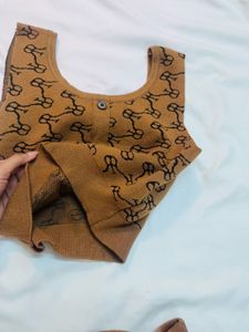 Brown Patterned Winter knit co-ord Set