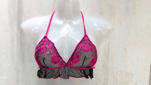 Lace Bralette with Floral Embroidery