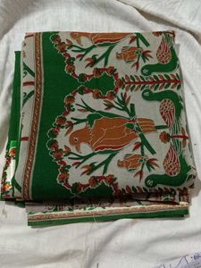 Green Saree with Bird Print
