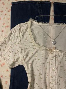 Cute Floral Print Top