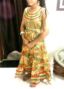 Multicolour Anarkali Pattern Kurti/Ethnic Gown
