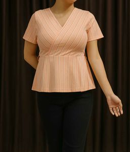 Madame Peach Striped Top