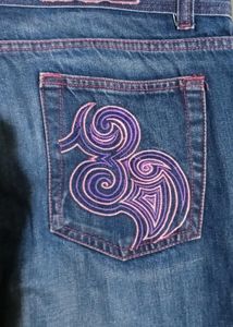 fuelz blue unisex wide leg denim
