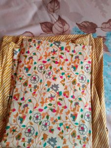 Embroidered Yellow Kurti