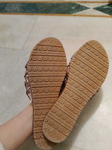 Stylish Brown Woven Slides