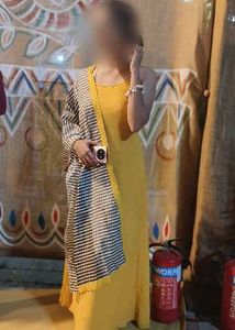 Yellow Ethnic Kurta Set with Dupatta
