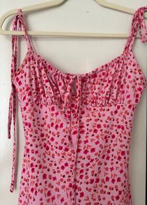 Cute Pink Floral maxi Dress