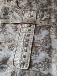 Elegant White &amp; Gold Kurti set