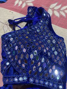 Royal Blue Mirror Work Blouse