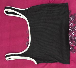 Black Ribbed Tank Top