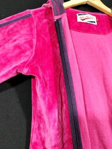 Pink Velour Zip Up Hoodie With Free 🆓 Gift 🎁