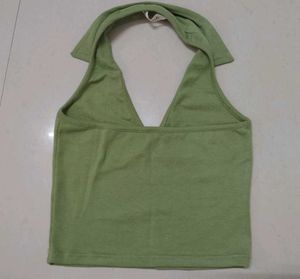 Ribbed Halter Neck Crop Top