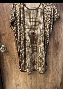 Brown Patterned Tunic Top
