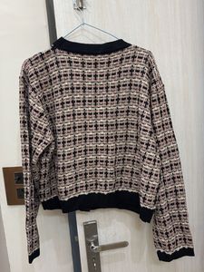 Chic Tweed Knit Cardigan (oversize)