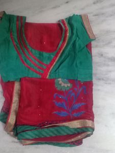 Red Saree With Blouse