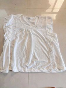 White Lace Trim Top