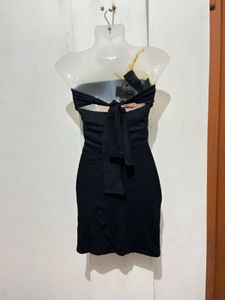 Length-29,,Chic Black Strapless Bodycon Dress