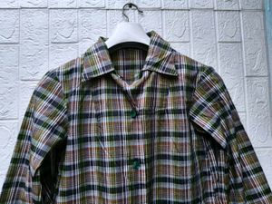 New with tag Korean Chic Plaid Oversized Shirt