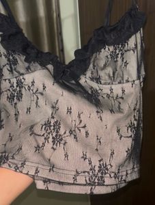 Elegant Black Lace Corset Top