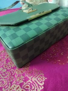 Green Checkered Crossbody Bag
