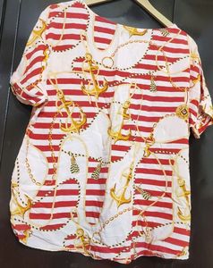 Red Printed Top For Girl Or Woman 40 Bust